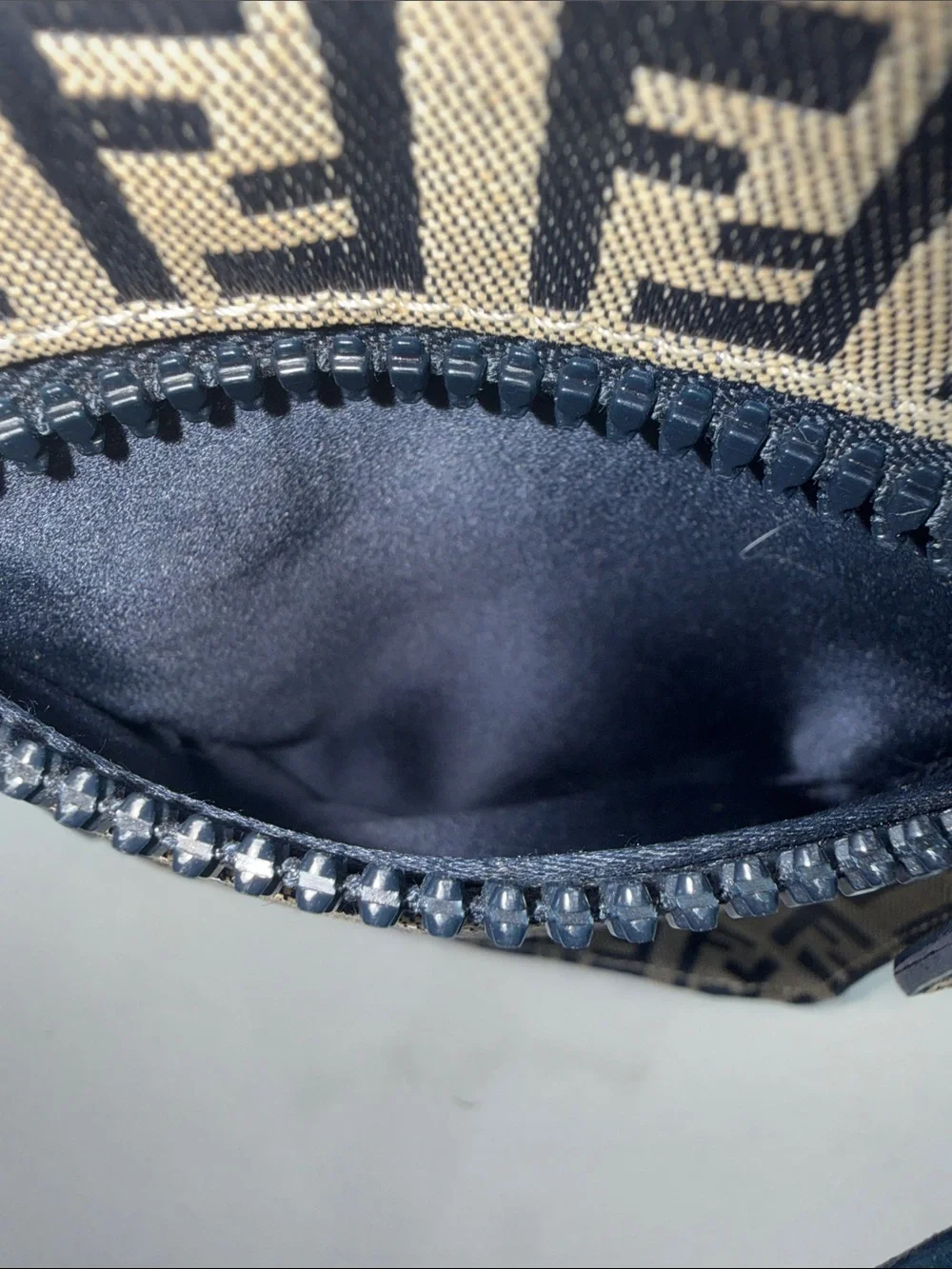 Fendi Brown and Black FF Logo Messenger Pouch